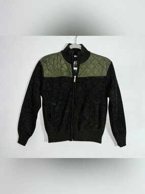 Gioberti Boys' Knit Full Zip Cardigan Sweater with Soft Flannel Sz 12